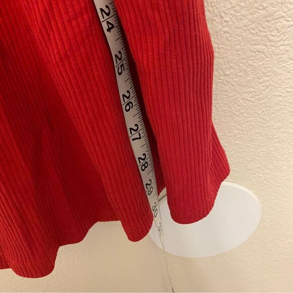 Old Navy red long sleeve fall winter Ribbed Knit Fit Flare Dress L 10/12 - Picture 7 of 8